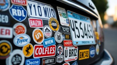 Les stickers illégaux sur plaques d’immatriculation qui peuvent engendrer des sanctions financières