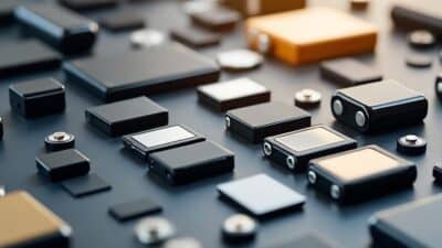 Batteries à état solide sur table montrant compacité et performance
