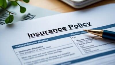 Document d'assurance montrant couverture des catastrophes naturelles, essentiel pour les réclamations