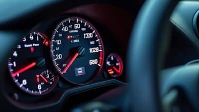 Image détaillée d'un tableau de bord Toyota Supra avec des voyants d'alerte et des éléments relatifs aux rappels de sécurité.