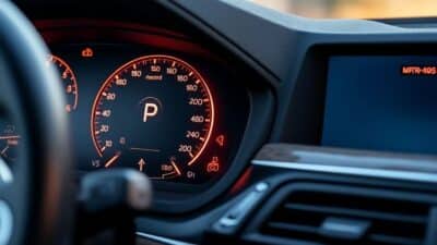 Lampe de danger allumée sur tableau de bord BMW nécessitant une vérification urgente.