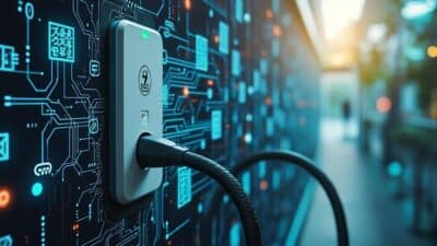 Image de câbles électriques enchevêtrés avec des motifs chinois.