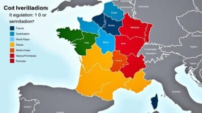 Image illustrant la carte de France avec des régions colorées selon le coût d'immatriculation.