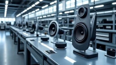 Image d'un atelier mettant en avant des dispositifs sonores innovants pour voitures électriques