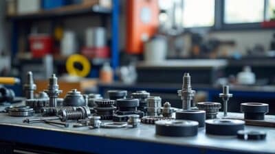 Vue d'ensemble des accessoires indispensables pour Peugeot bien arrangés sur un établi.