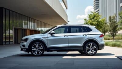 Voiture électrique Tiguan moderne et écologique en milieu urbain