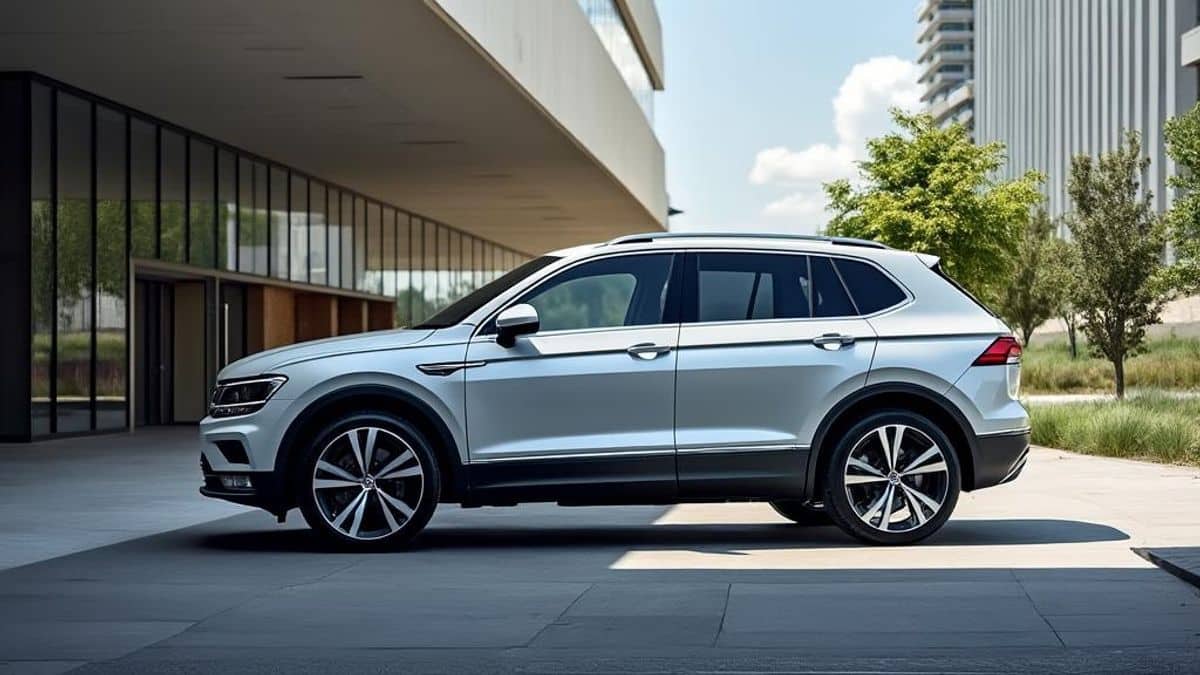 Voiture électrique Tiguan moderne et écologique en milieu urbain
