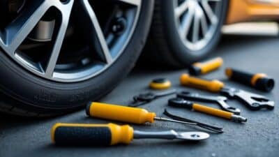 Inspection de fuite d'huile sur Renault avec outils pour détection