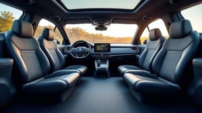 Intérieur innovant de la Renault avec technologie moderne et sièges confortables