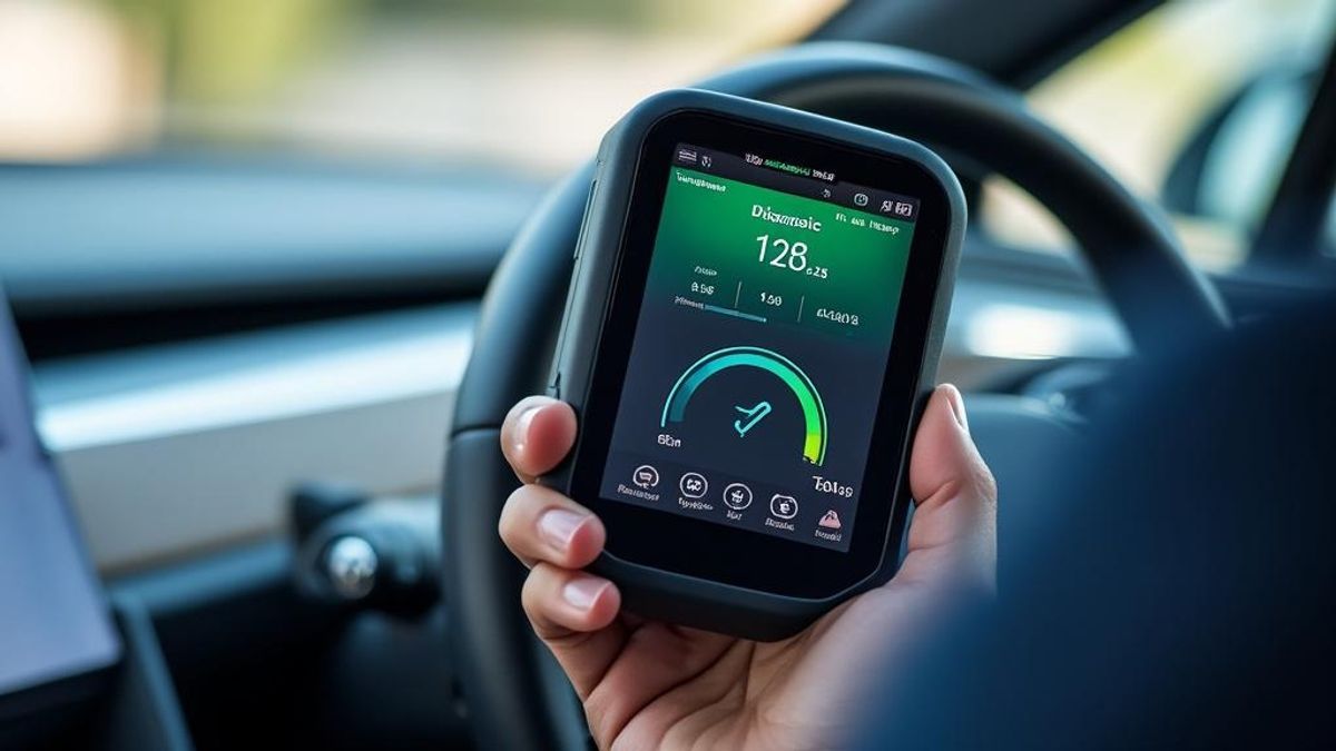 Analyse des données du kilométrage d'une voiture électrique à l'aide d'un outil diagnostic tenu en main