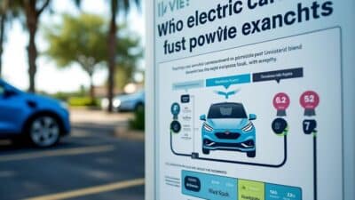 Infographie sur les bénéfices environnementaux et économiques des voitures électriques comparées aux véhicules à essence.