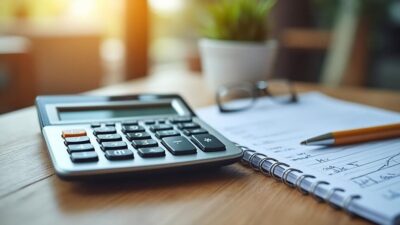 Calculatrice et carnet pour la planification du budget sous les nouvelles règles de location.