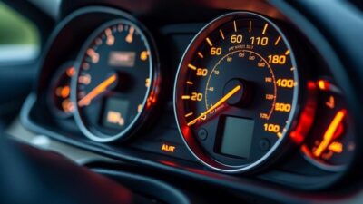 Vue d'ensemble du tableau de bord avec témoins lumineux signalant des problèmes fréquents liés au démarrage du véhicule.