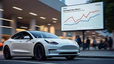 Graphique montrant les tendances récentes des ventes de Tesla en Europe avec des changements positifs