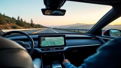 Tableau de bord démontrant la conduite autonome en temps réel sur routes européennes.