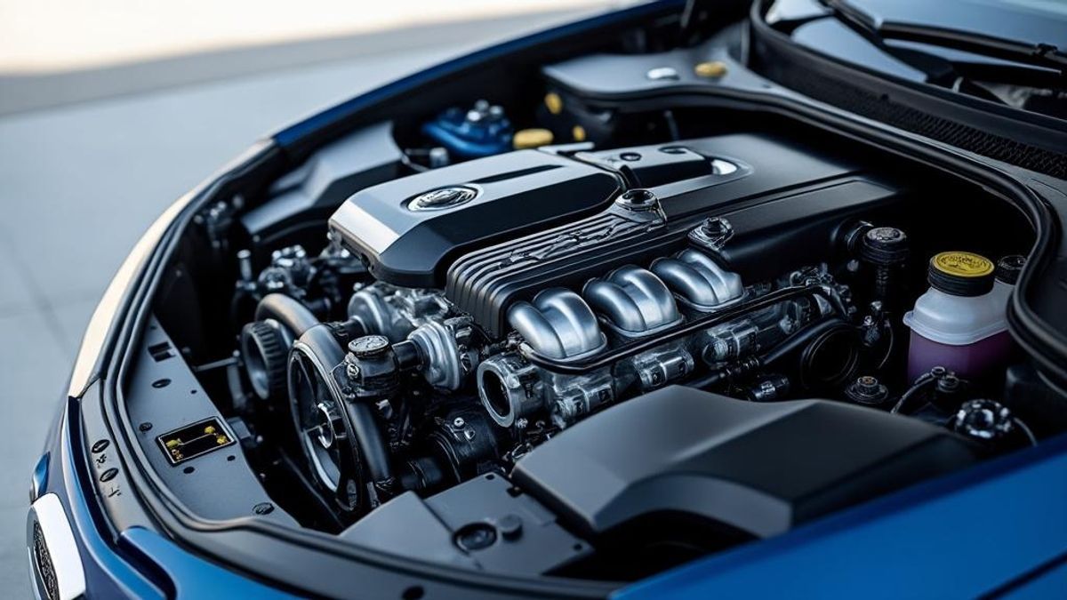 Composants détaillés du moteur d’un véhicule hybride avec un design complexe et un poids additionnel