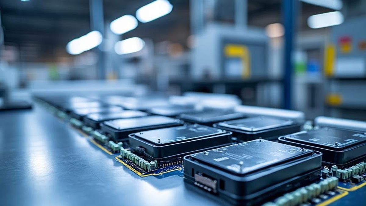 Présentation des composants de batterie avancés de CATL sur un espace propre.