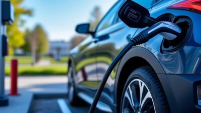 Image d'une Hyundai électrique en charge, présentant une technologie de batterie de pointe.