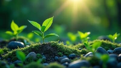 Illustration de l'intégration des symboles d'énergie verte dans la vie quotidienne