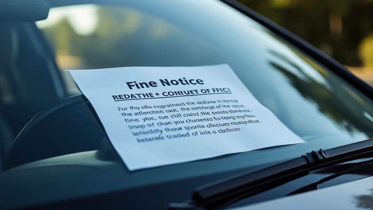 Avis d'amende pour infraction routière sur voiture