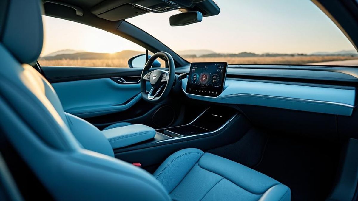 Intérieur d'un véhicule électrique avec technologie de pointe et matériaux verts