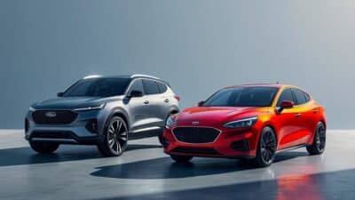 Image illustrant la rencontre entre un véhicule Ford et un modèle chinois, symbolisant une nouvelle ère d'innovation culturelle dans le monde automobile.