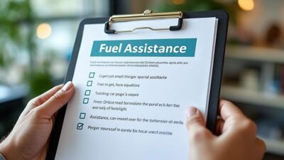 Liste de vérification d'aide au carburant sur fond calme