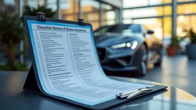 Voiture CPicasso garée avec une liste des problèmes mécaniques connus à côté.