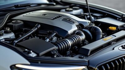Image du compartiment moteur, mettant en valeur le système de refroidissement avec ses composants.