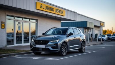 Véhicule bien entretenu devant l'auto-école pour leçons de conduite