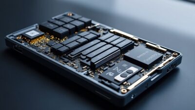 Vue de la structure interne de la batterie montrant les matériaux innovants et caractéristiques uniques