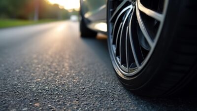 Jantes en alliage élégantes soulignant l'artisanat sur la route