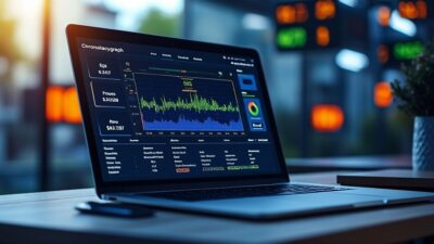 Gros plan d'une interface numérique sur ordinateur portable présentant des données de chronotachygraphe pour une gestion aisée.