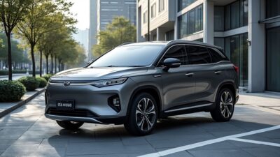 Image d'un véhicule BYD démontrant fiabilité et design moderne dans un cadre urbain.