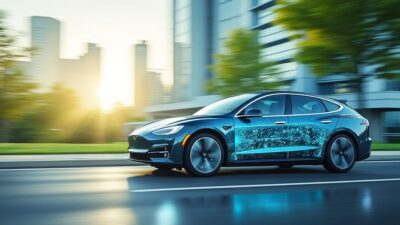 Image infographique montrant l'impact écologique du cycle de vie des voitures hybrides en comparaison aux voitures électriques.