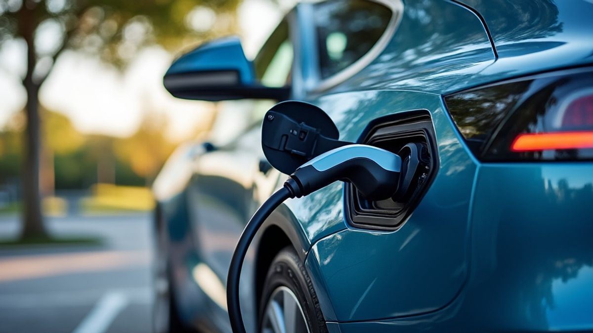 Image d'une voiture électrique se rechargeant à une station, mettant en valeur l'avenir des transports écologiques.