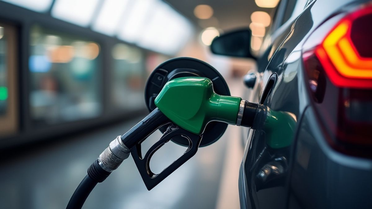 Remplissage de diesel premium dans le réservoir d'une voiture moderne