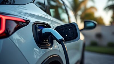 Image montrant l'arrière d'un SUV électrique et son port de chargement pour un usage facile au quotidien.