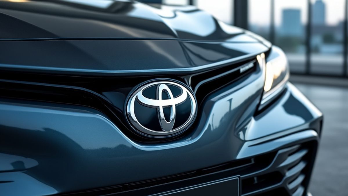 Détail du logo Toyota sur une voiture moderne au Japon