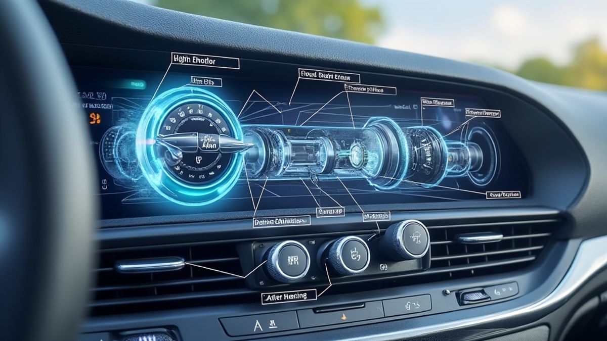 Schéma détaillé des éléments du système de climatisation automobile