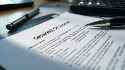 Contrat de vente automobile signé avec clauses importantes mises en évidence