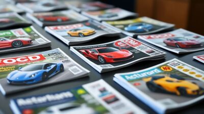 Magazines automobiles avec critiques et conseils récents.