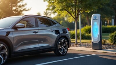 Station de recharge Ioniq N montrant l'indicateur d'autonomie étendue