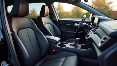"Intérieur de la Hyundai X avec sièges confortables et espace généreux pour les jambes"