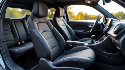 Vue intérieure de la smart montrant des sièges confortables et un espace de stockage suffisant pour le quotidien.