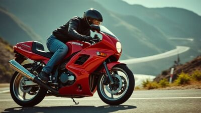 Image vintage d'une publicité Kawasaki GPZ RX