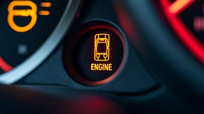 Le voyant moteur est allumé sur le tableau de bord, signalant un problème possible avec l'échappement.