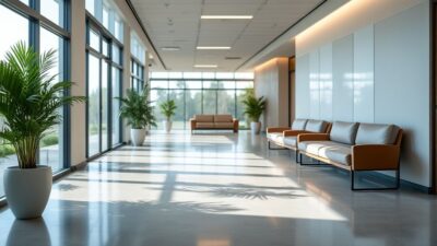 Espace paisible dans une clinique pour une attente apaisante avant les soins