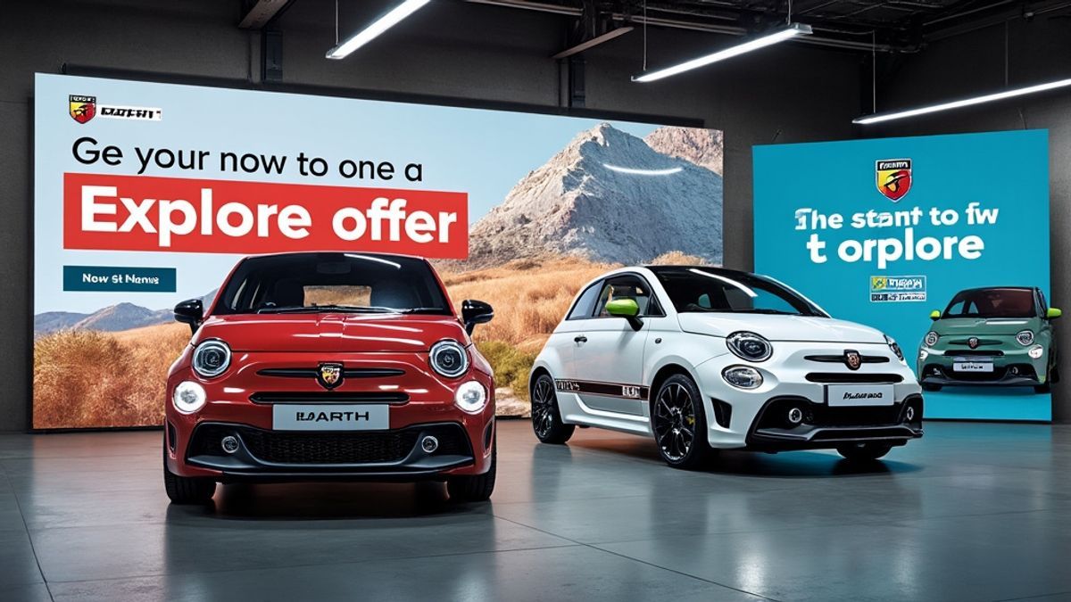 Image de bannières promotionnelles montrant des offres intéressantes pour Abarth.