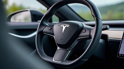 Détails des fonctionnalités high-tech à l'intérieur d'une Tesla